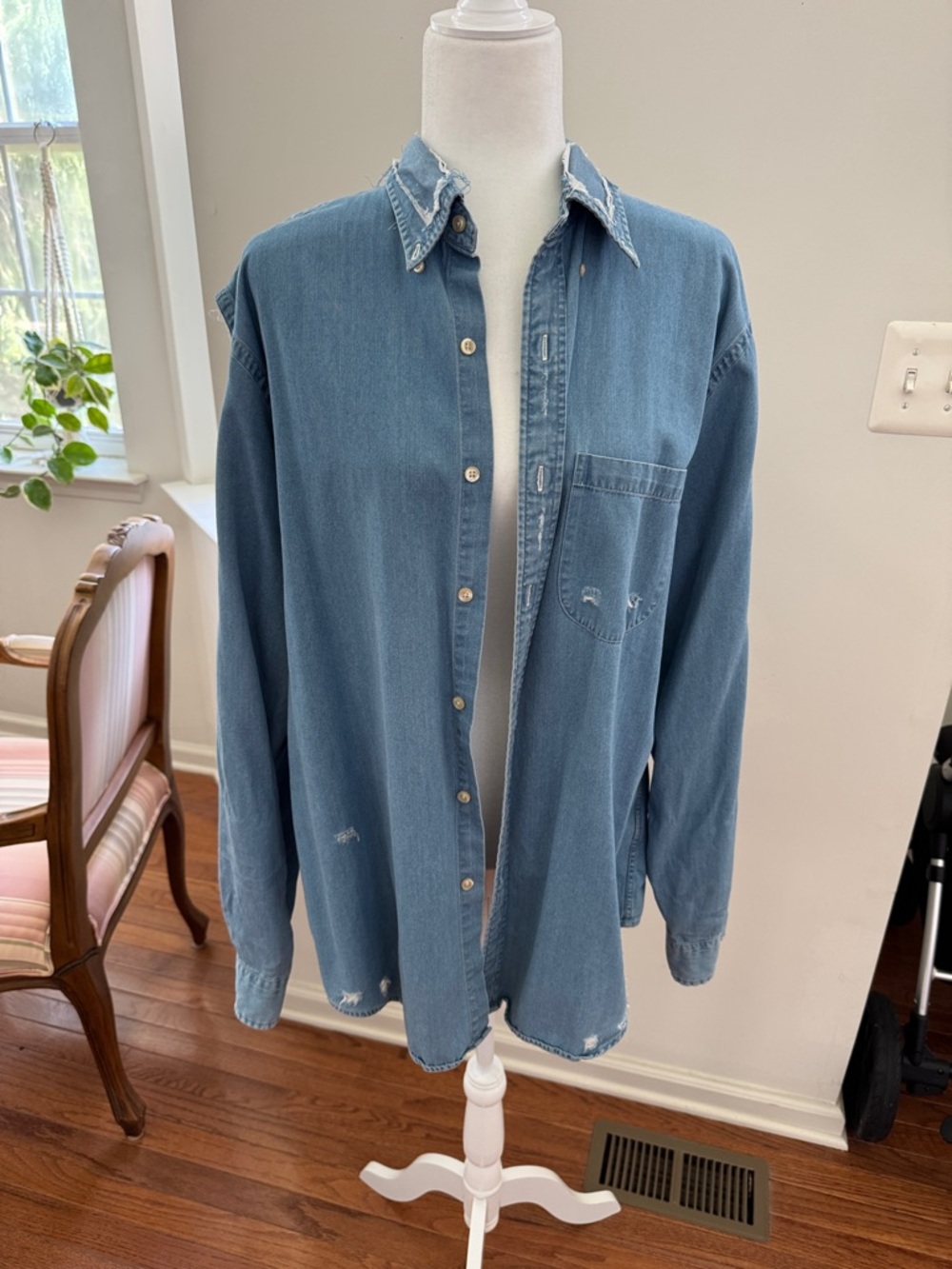 Nasty Gal Light Blue Denim After Party denim shirt,NWOT
